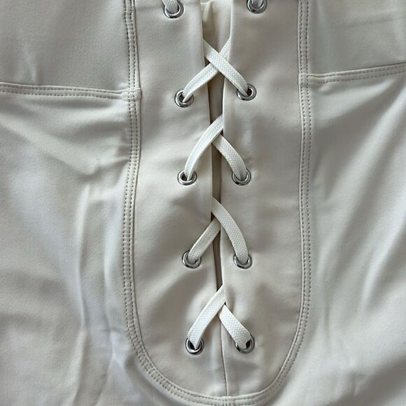 NWT Good American BOMBSHELL LIQUID LACE UP LEGGING in Ivory Size 6/3XL - Picture 10 of 14